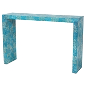 Baxton Studio Veruca Modern Bohemian Blue Mother of Pearl Console Table